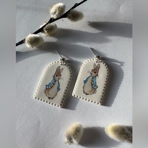 Peter Rabbit polymer clay earrings
